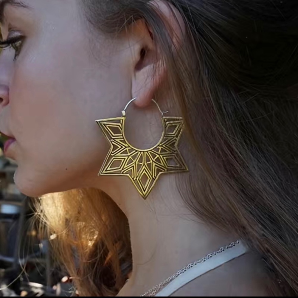 Geometric boho star earings